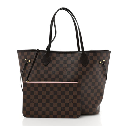 Louis Vuitton Damier Ebene Neo Neverfull MM Rose Ballerine 3 of 13