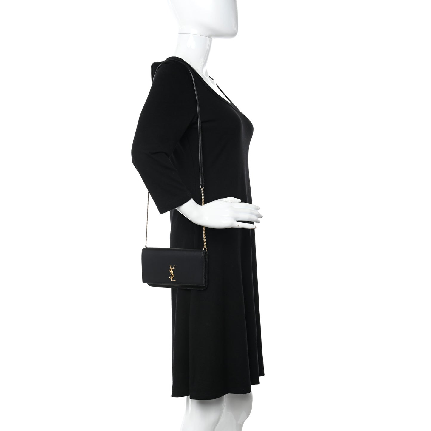 Smooth Calfskin Monogram Phone Holder Crossbody Black