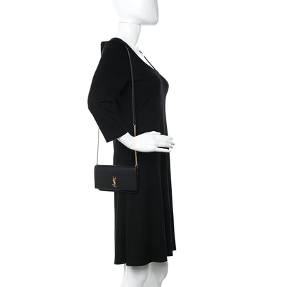 Saint Laurent Smooth Calfskin Monogram Phone Holder Crossbody Black 2 of 11