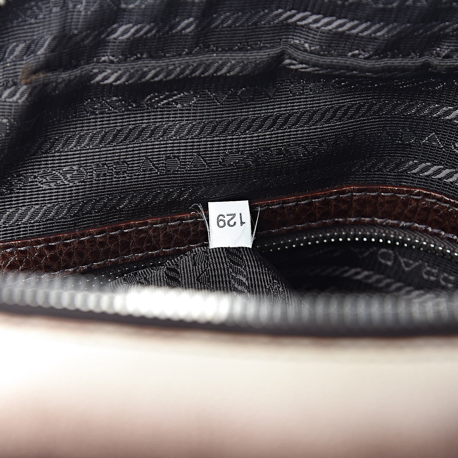 Prada Cervo Lux Bowler Bag Brown 7 of 16