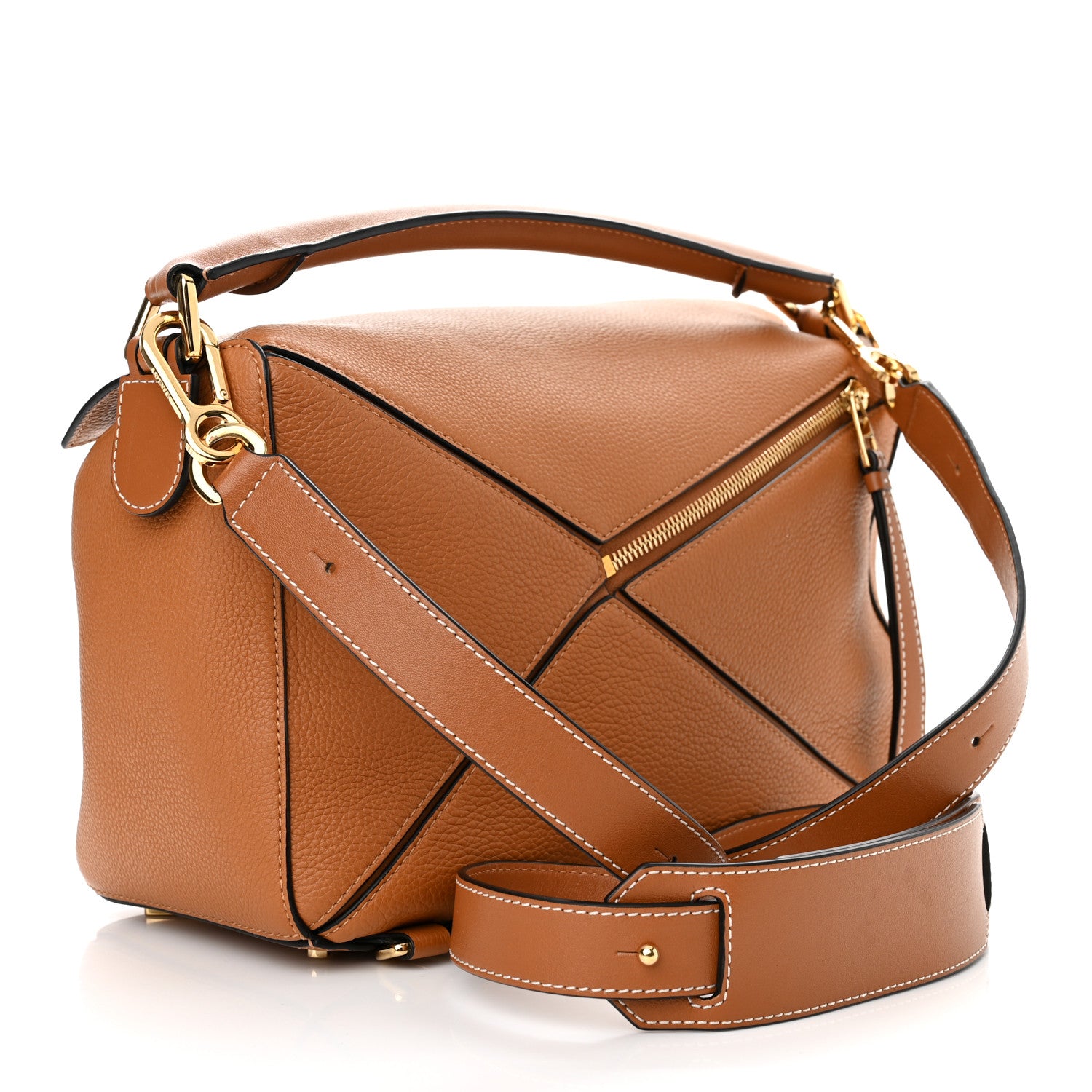 Loewe Calfskin Medium Puzzle Bag Tan 3 of 9