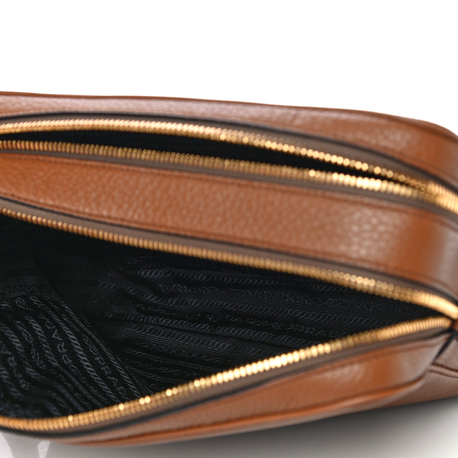 Prada Vitello Daino Medium Double Zip Shoulder Bag Cognac 5 of 9