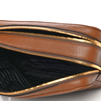 Prada Vitello Daino Medium Double Zip Shoulder Bag Cognac 5 of 9