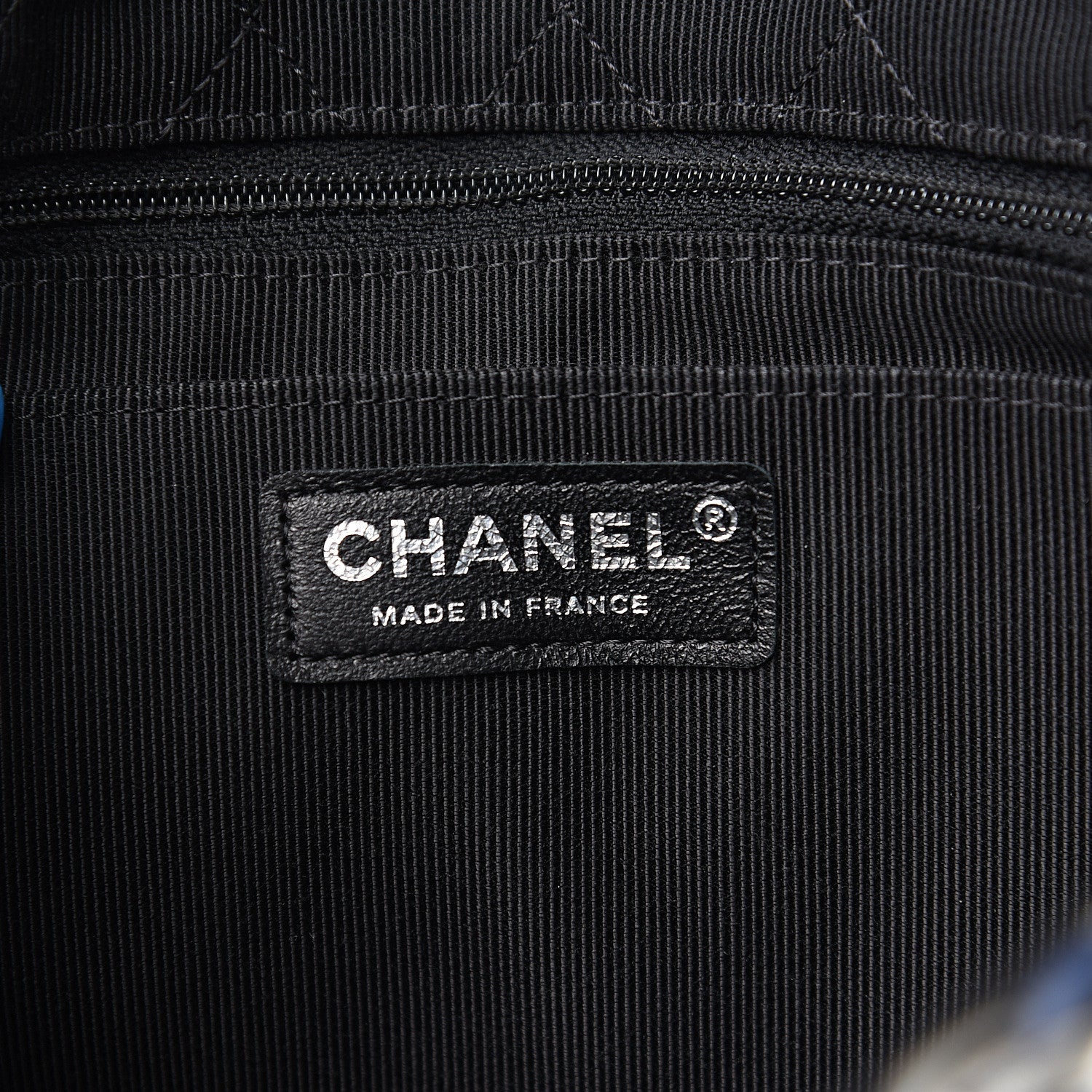 Chanel Lambskin Calfskin Woven Leather Craft Flap Navy White Black 5 of 8