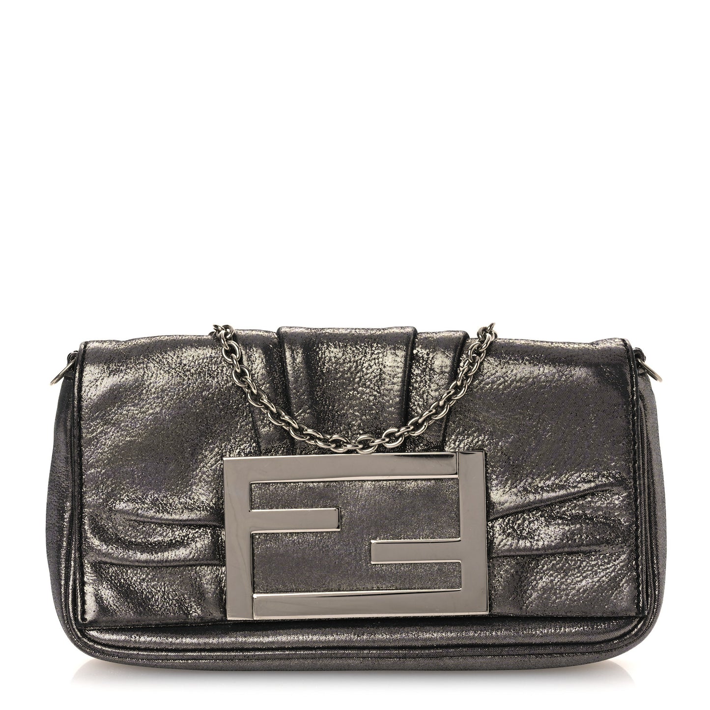Metallic Calfskin Mia Pochette Silver