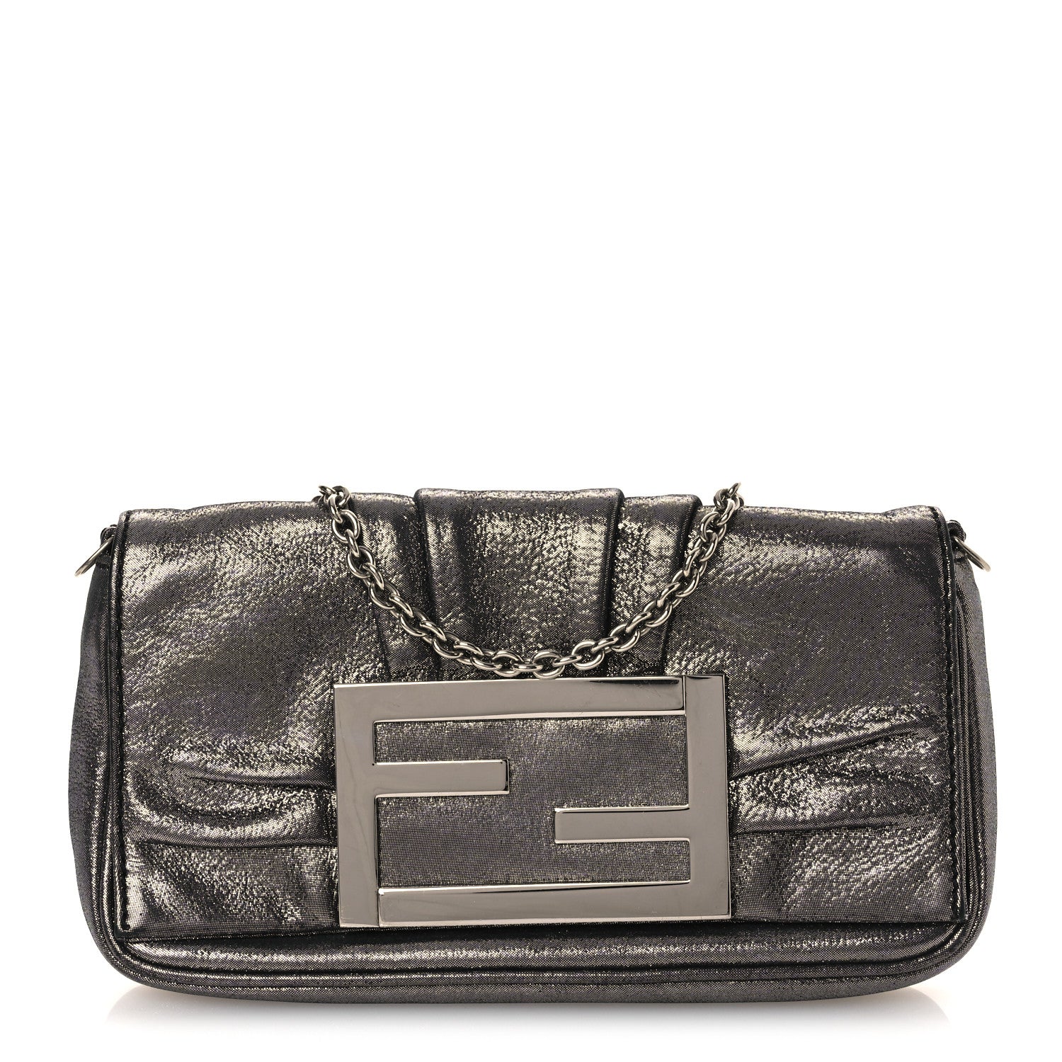 Fendi Metallic Calfskin Mia Pochette Silver 1 of 13