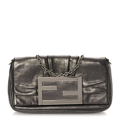 Fendi Metallic Calfskin Mia Pochette Silver 1 of 13