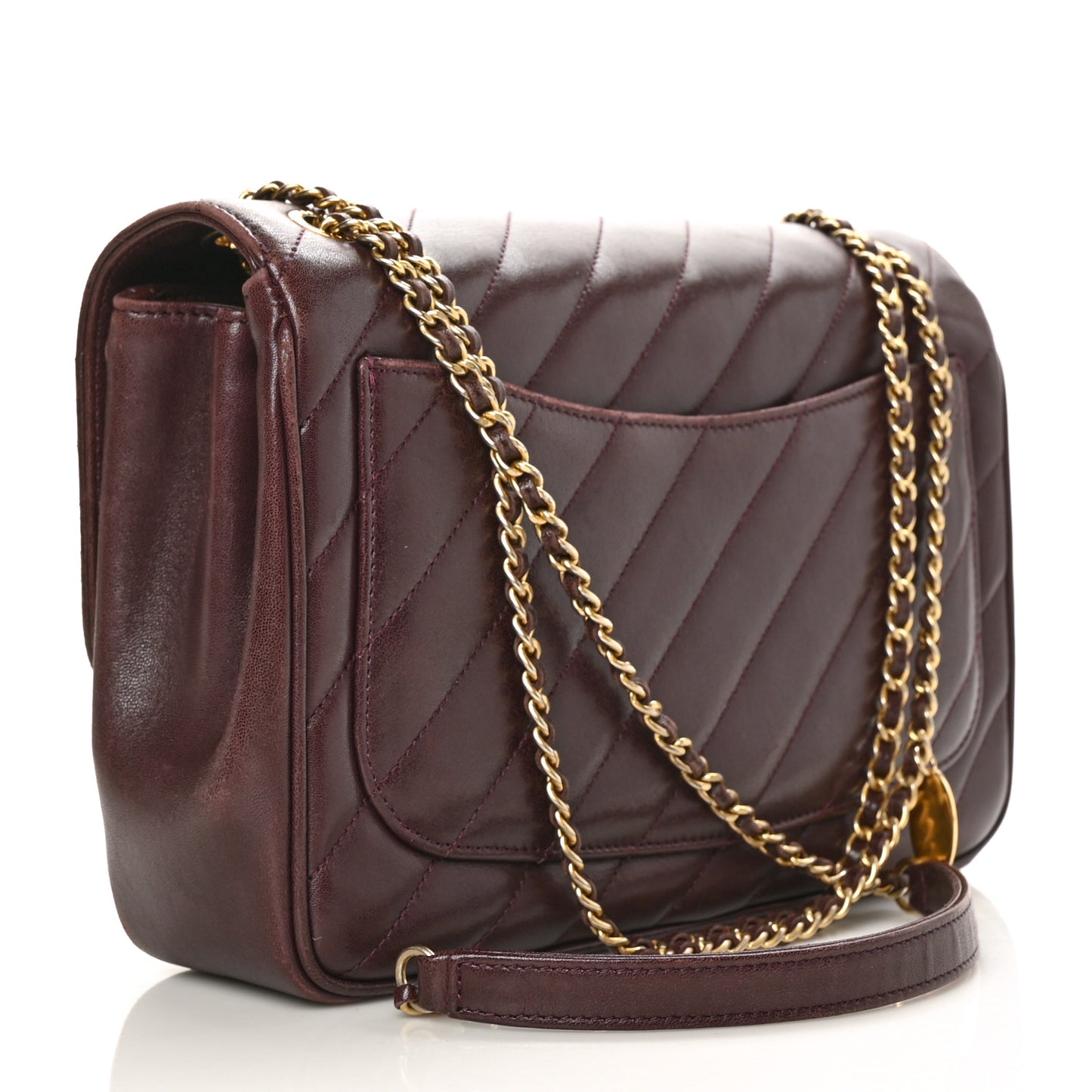 Lambskin Quilted Jumbo Coco Vintage Flap Purple