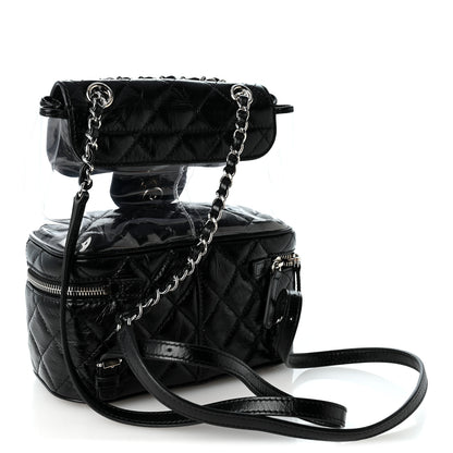 Chanel Crumpled Calfskin PVC Quilted Backpack Black 2 of 10