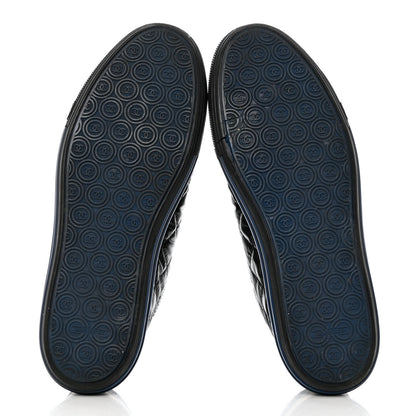 Chanel Nylon Calfskin Quilted CC Sneakers 37 Black Blue 5 of 11