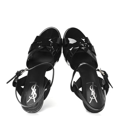 Saint Laurent Patent Tribute 75 Platform Sandals 36.5 Navy 2 of 10