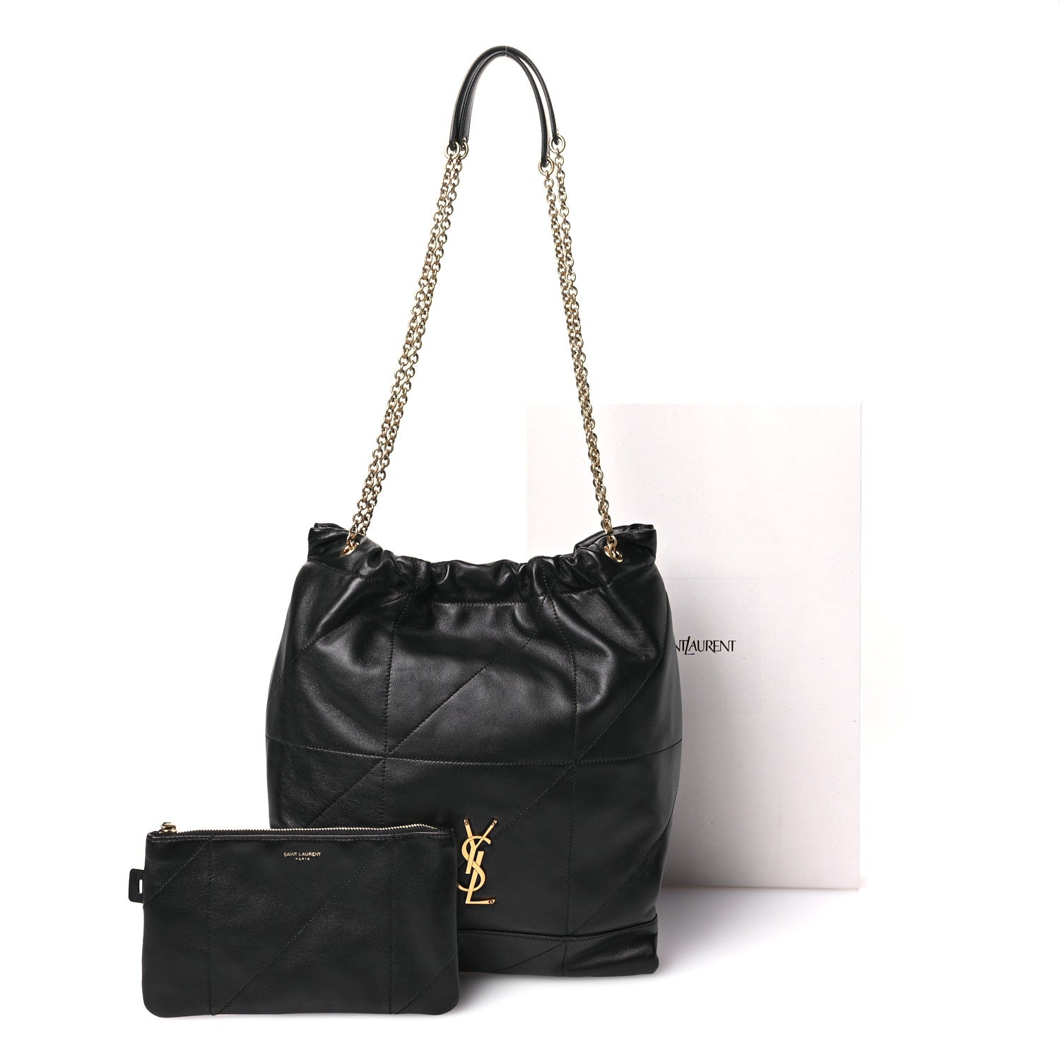 Saint Laurent Lambskin Matelasse Monogram Medium Jamie 4.3 Pochon Black 12 of 12