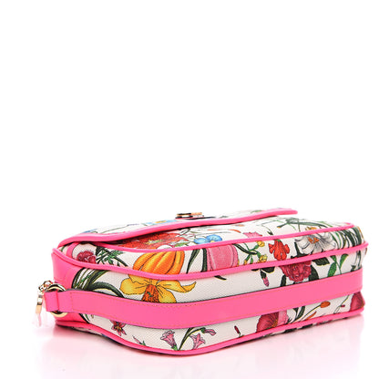 Gucci Canvas Flora Floral Shoulder Bag White Fuchsia Fluo 3 of 8