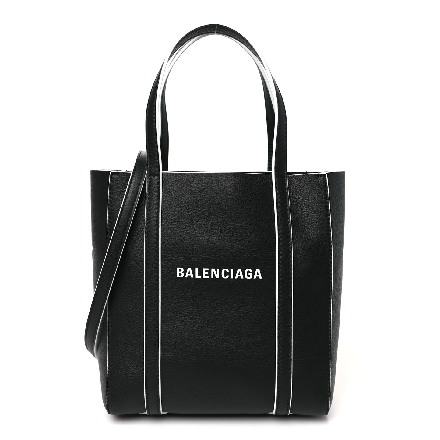 Smooth Calfskin Logo Double Sided XXS Everyday Tote Black White