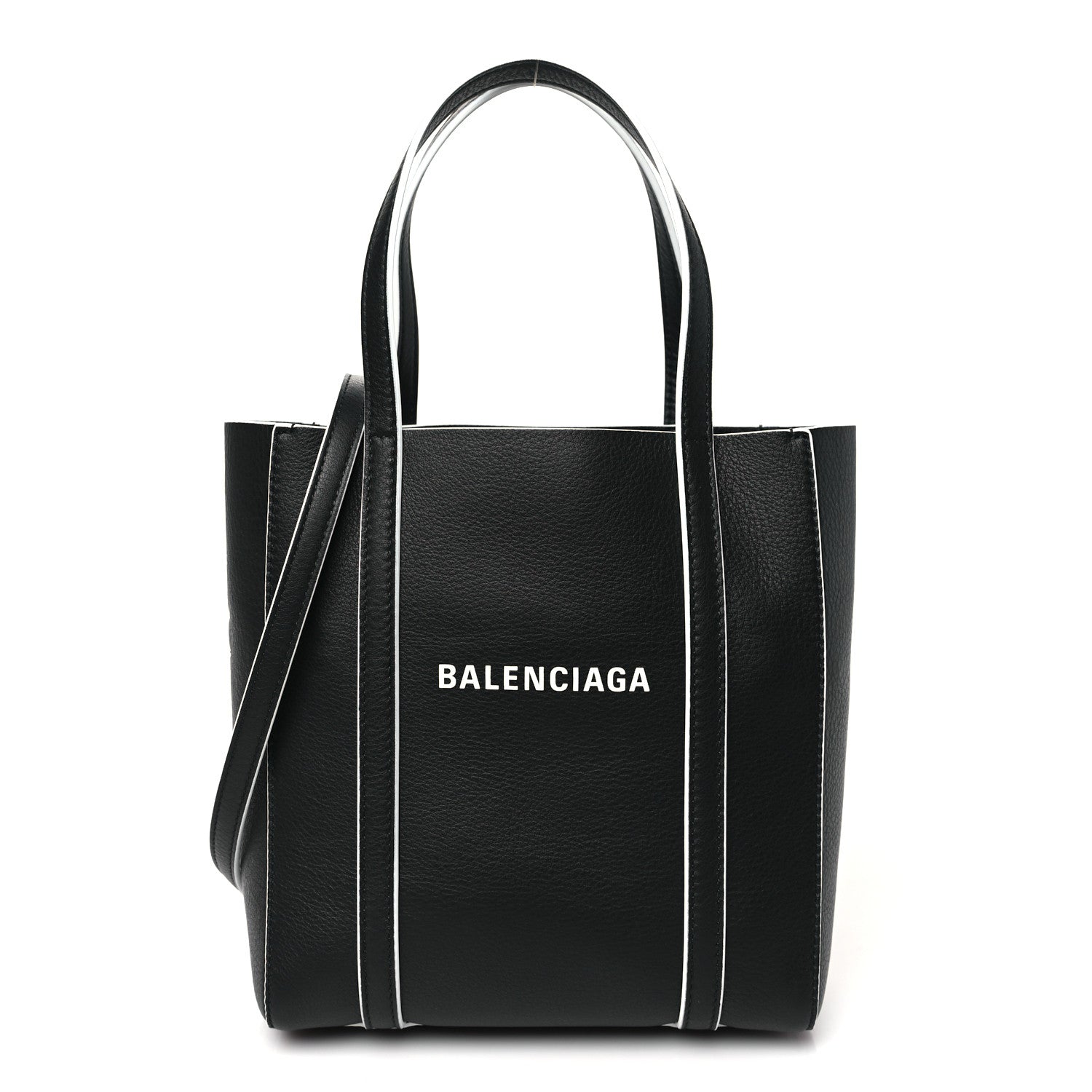 Balenciaga Smooth Calfskin Logo Double Sided XXS Everyday Tote Black White 1 of 10