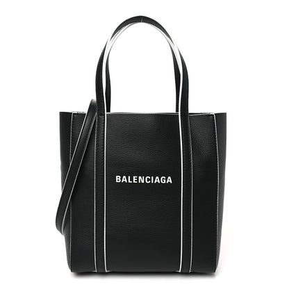 Balenciaga Smooth Calfskin Logo Double Sided XXS Everyday Tote Black White 1 of 10