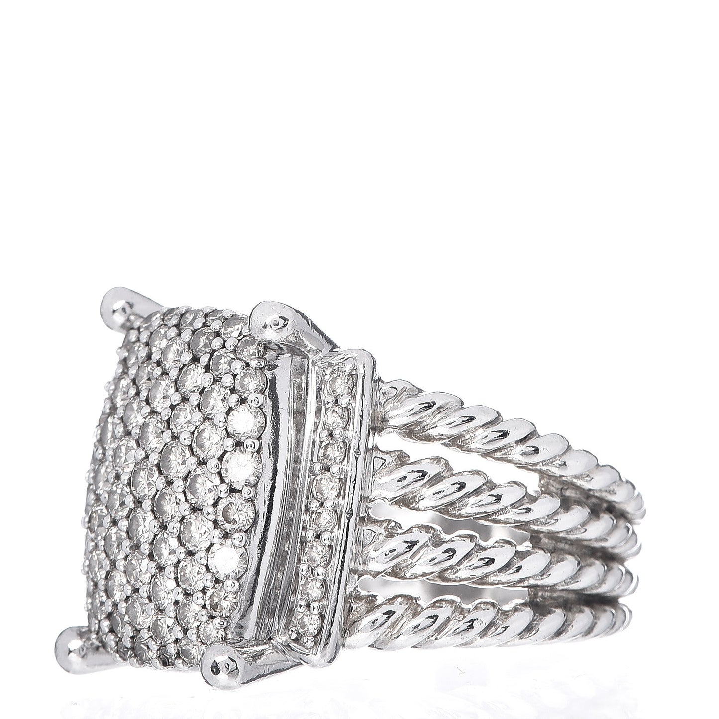Sterling Silver Diamond 16mm Wheaton Ring 53 6.5