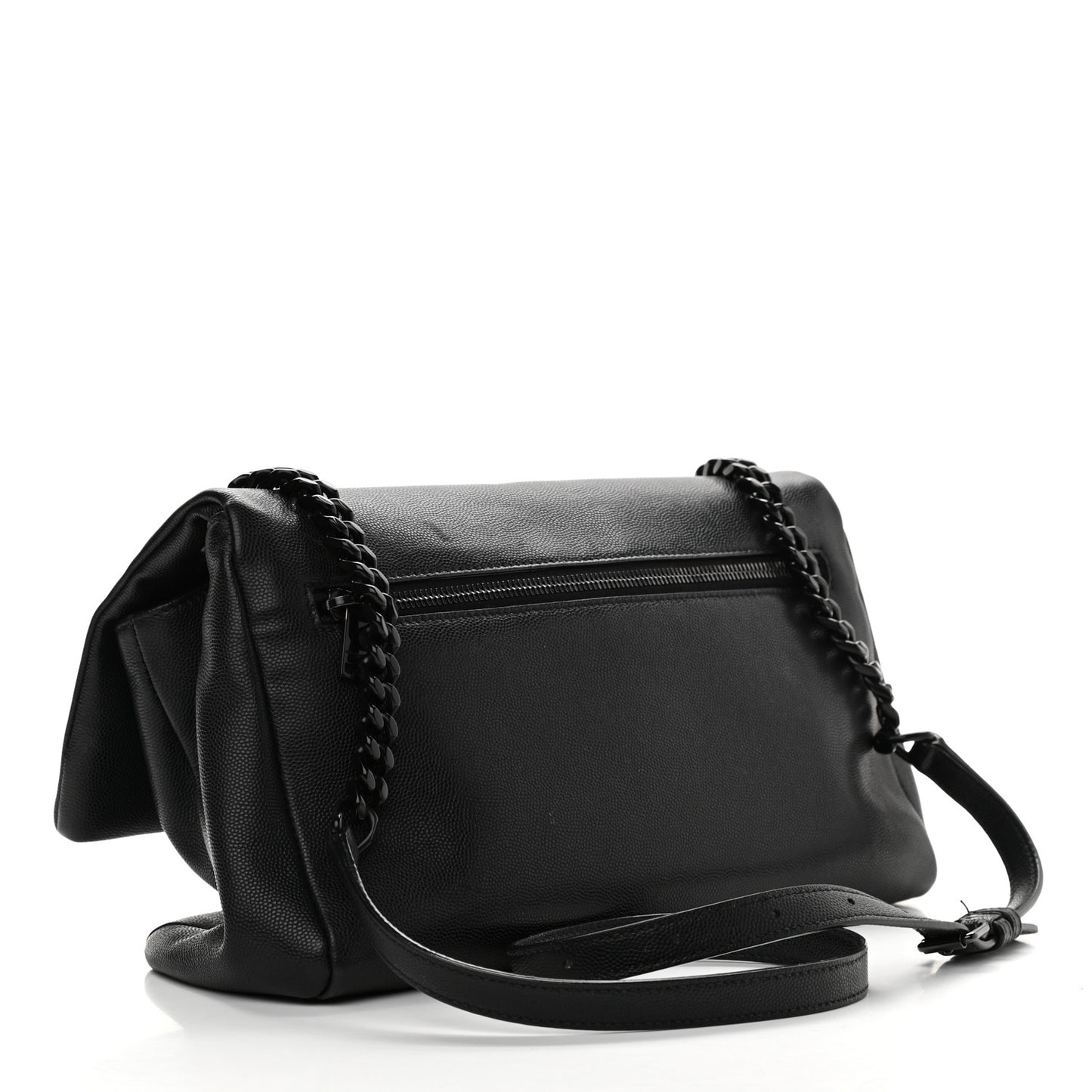 Grain De Poudre Medium West Hollywood Monogram Fold-Over Black