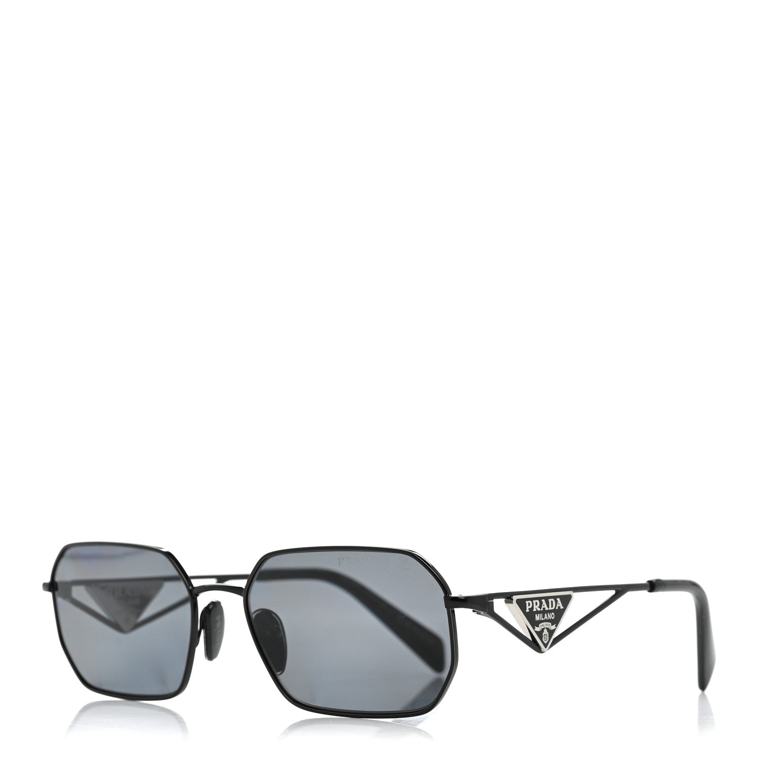 Prada Metal Symbole Triangle Logo Sunglasses SPR A51 Black 1 of 8