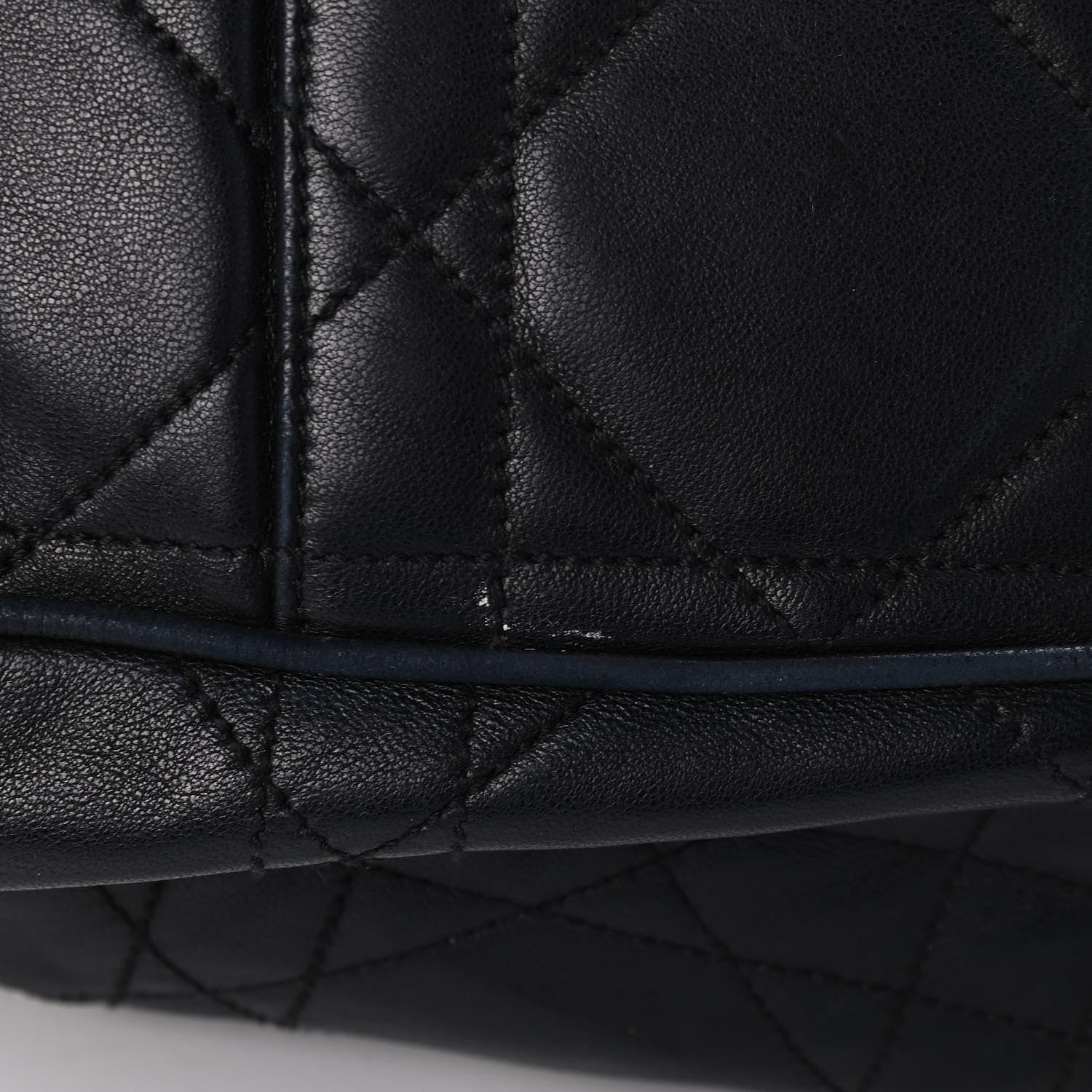 Christian Dior Lambskin Cannage Drawstring Bag Black 5 of 5
