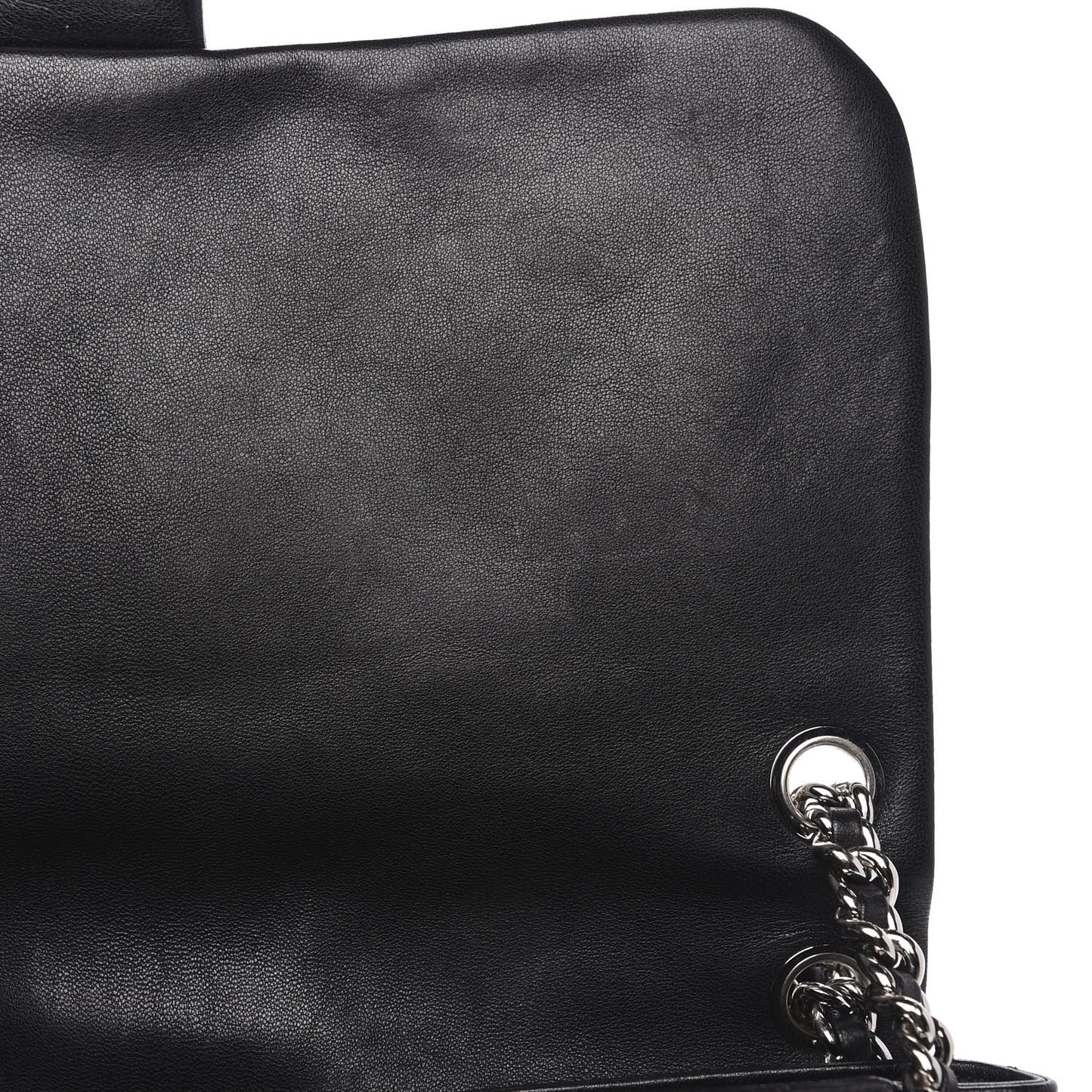 Washed Lambskin Quilted Maxi Chain Around Flap Black