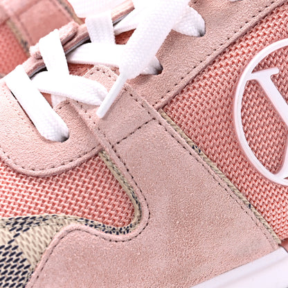Louis Vuitton Suede Damier Azur Run Away Sneakers 38.5 Pink 9 of 9