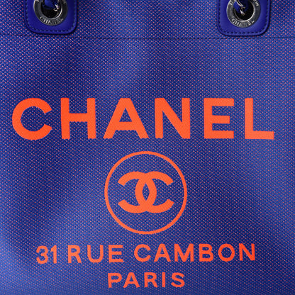 Chanel Mixed Fibers Small Deauville Tote Blue Orange 10 of 10