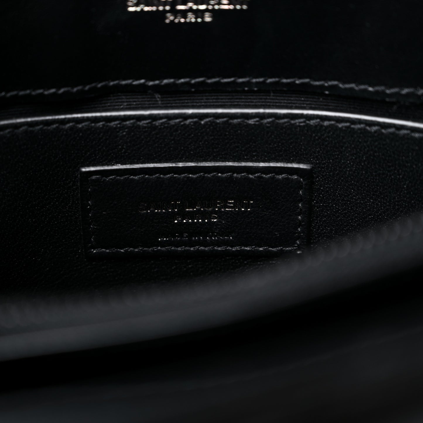 Calfskin Y Quilted Monogram Small Loulou Chain Satchel Black