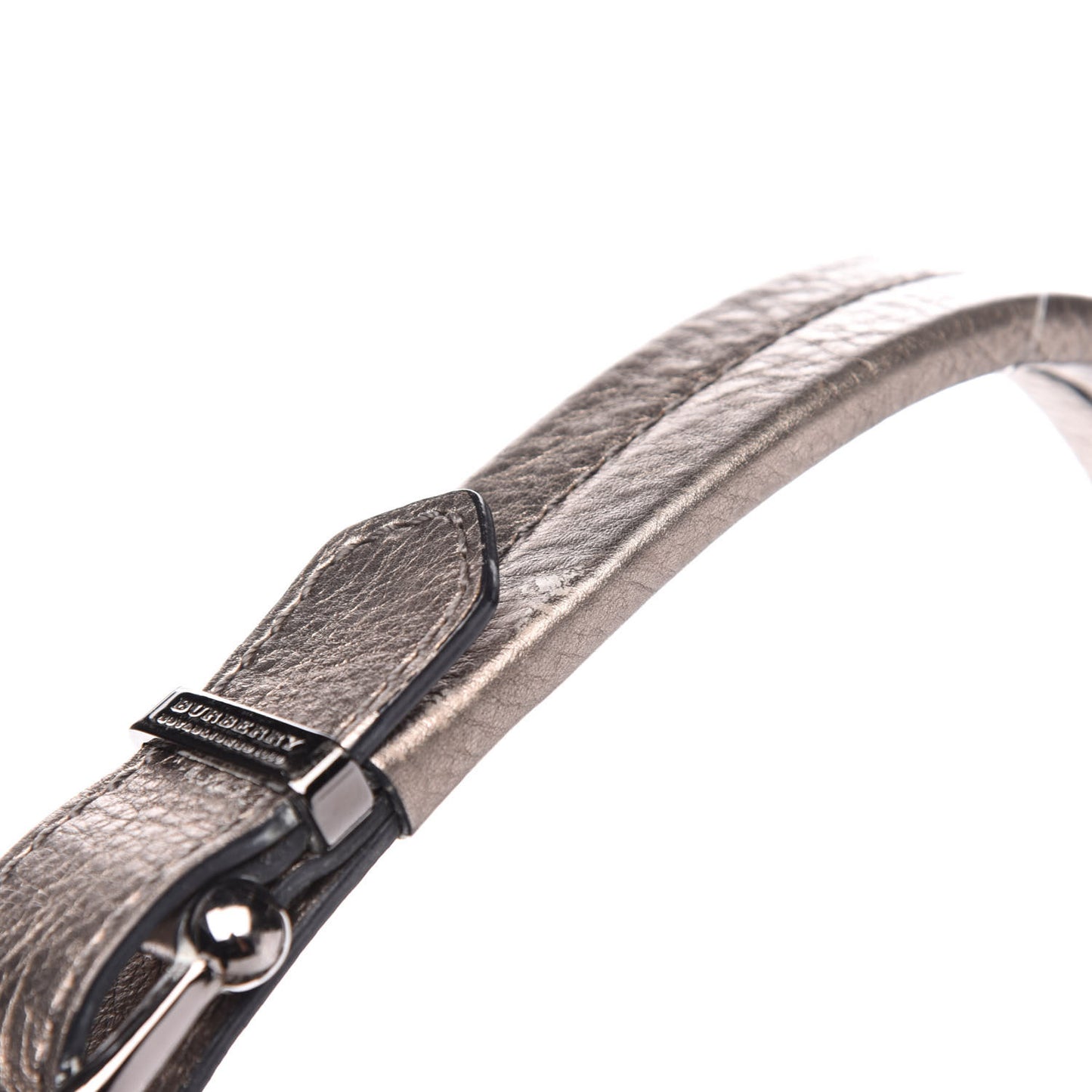 Metallic Calfskin House Check Hobo Pewter