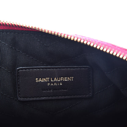 Saint Laurent Calfskin Matelasse Chevron Monogram A5 Wristlet Bubblegum 6 of 9