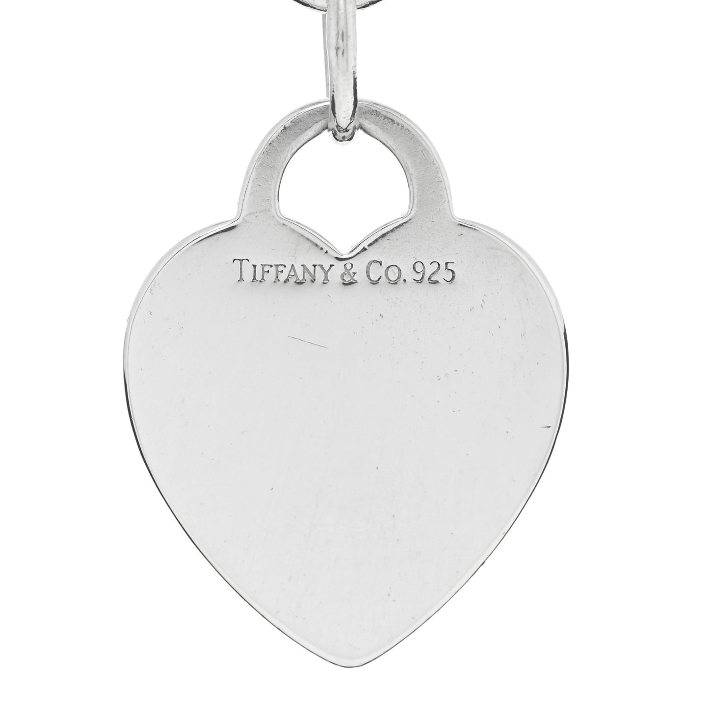 Sterling Silver Heart Tag Charm Bracelet