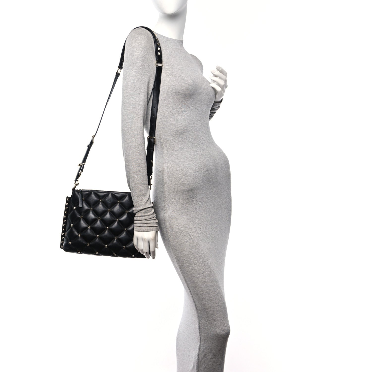 Valentino Garavani Nappa Candystud Shoulder Bag Black 3 of 9
