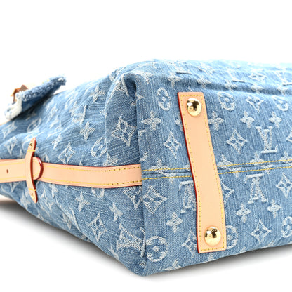 Louis Vuitton Monogram Denim CarryAll MM Blue 9 of 10