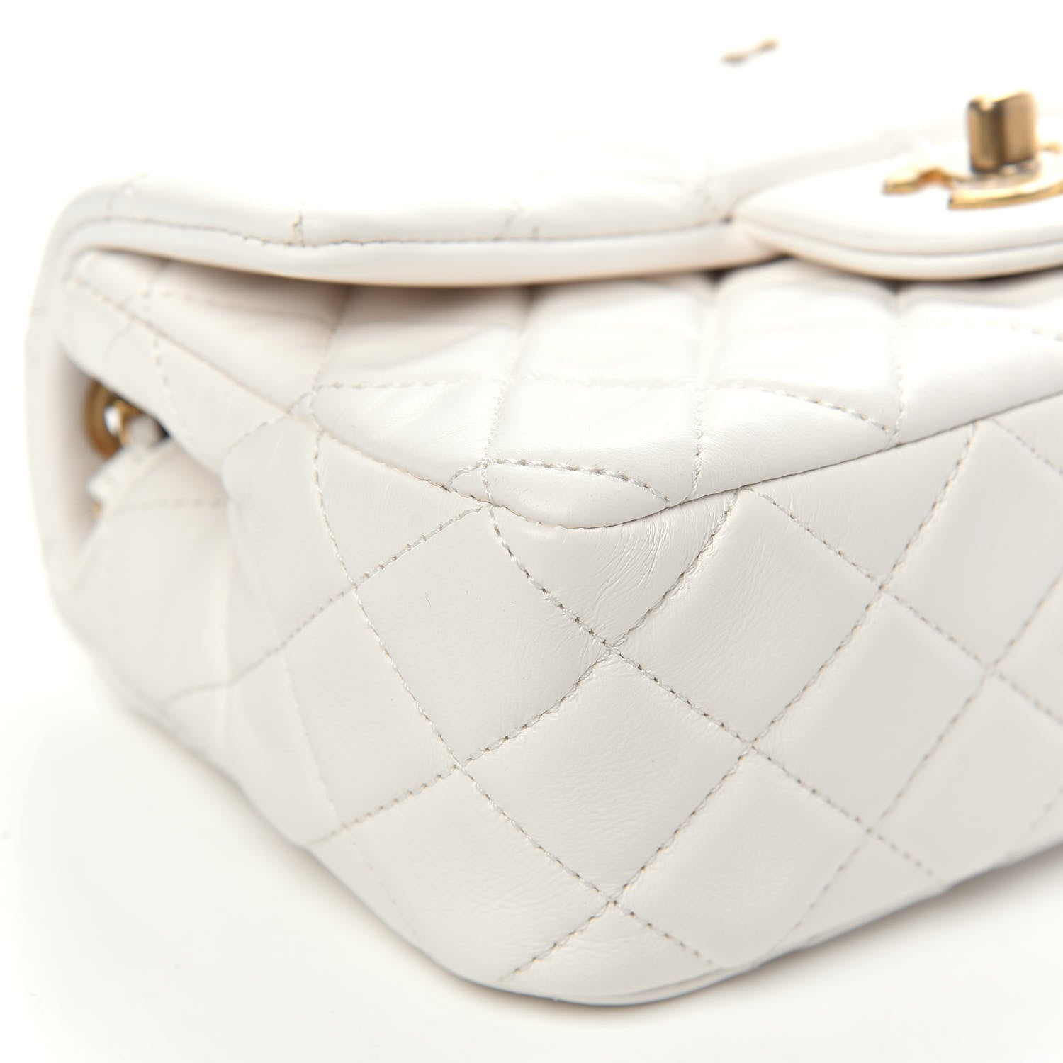 Chanel Lambskin Quilted Mini Rectangular Pearl Crush Flap White 8 of 11