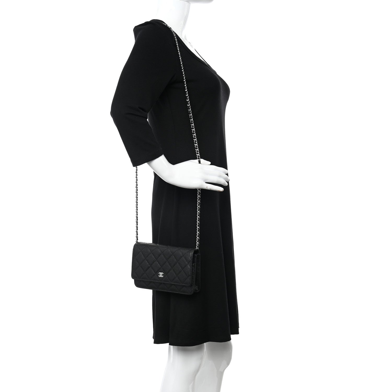 Chanel Caviar Quilted Wallet on Chain WOC Black 2 of 12