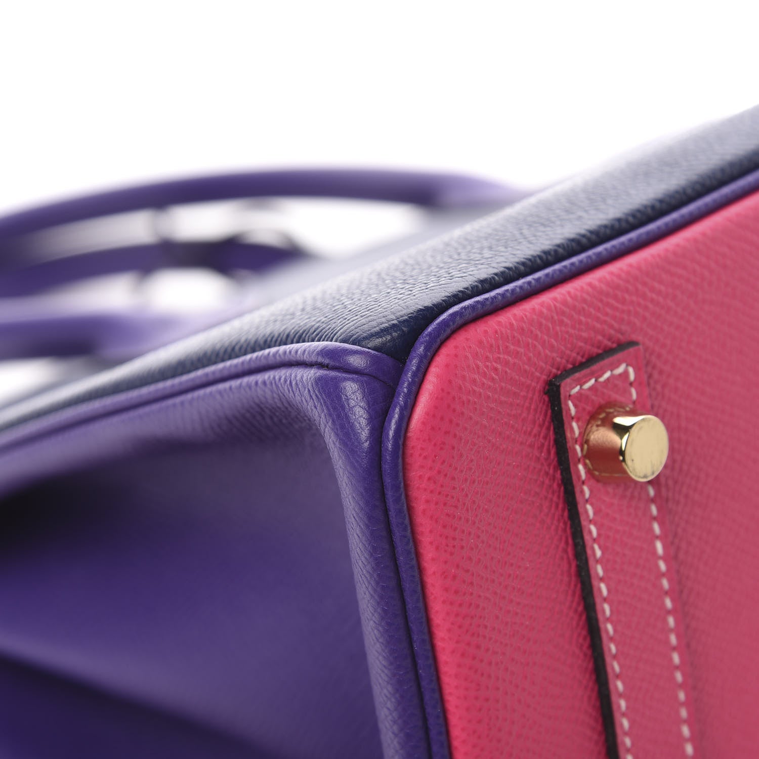 Hermes Epsom Horseshoe Birkin 30 Blue Encre Ultraviolet Rose Tyrien 34 of 35