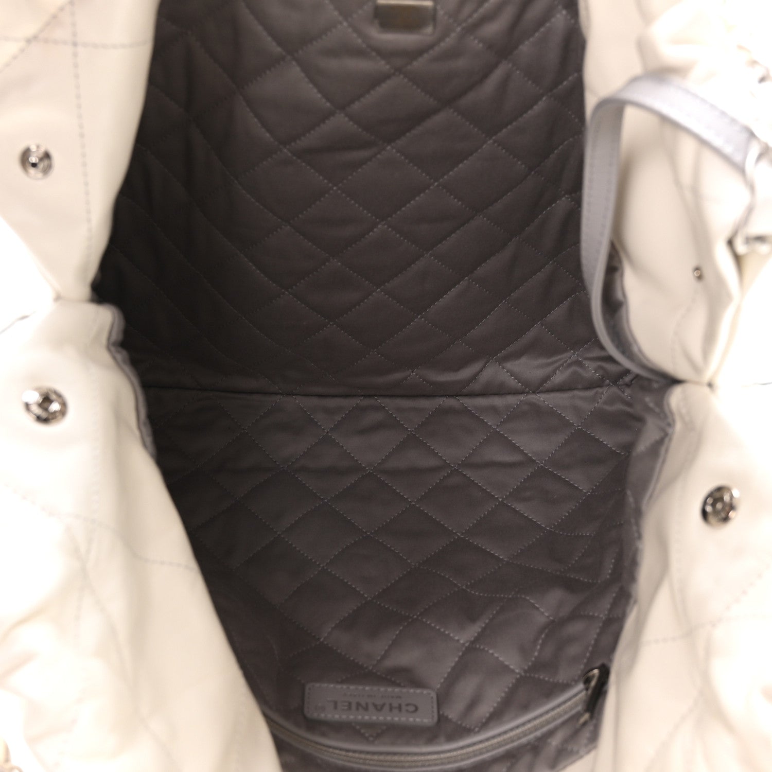 Chanel Metallic Shaded Calfskin Quilted Chanel 22 White Silver 6 of 11
