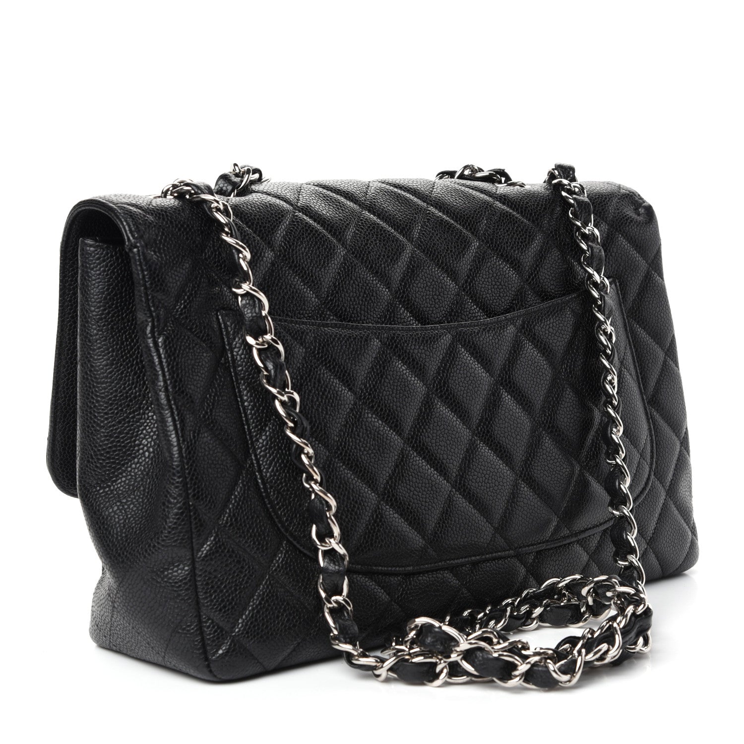 Chanel Caviar Quilted Jumbo Single Flap Black 3 of 10