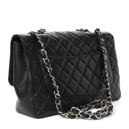 Chanel Caviar Quilted Jumbo Single Flap Black 3 of 10