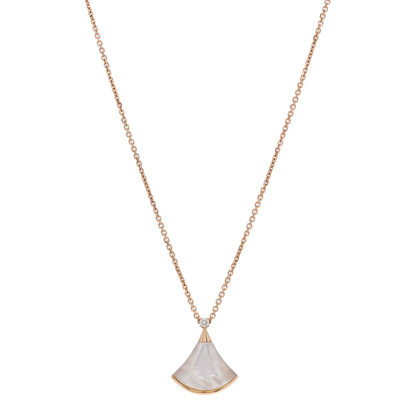 18K Rose Gold Diamond Mother of Pearl Small Divas' Dream Pendant Necklace