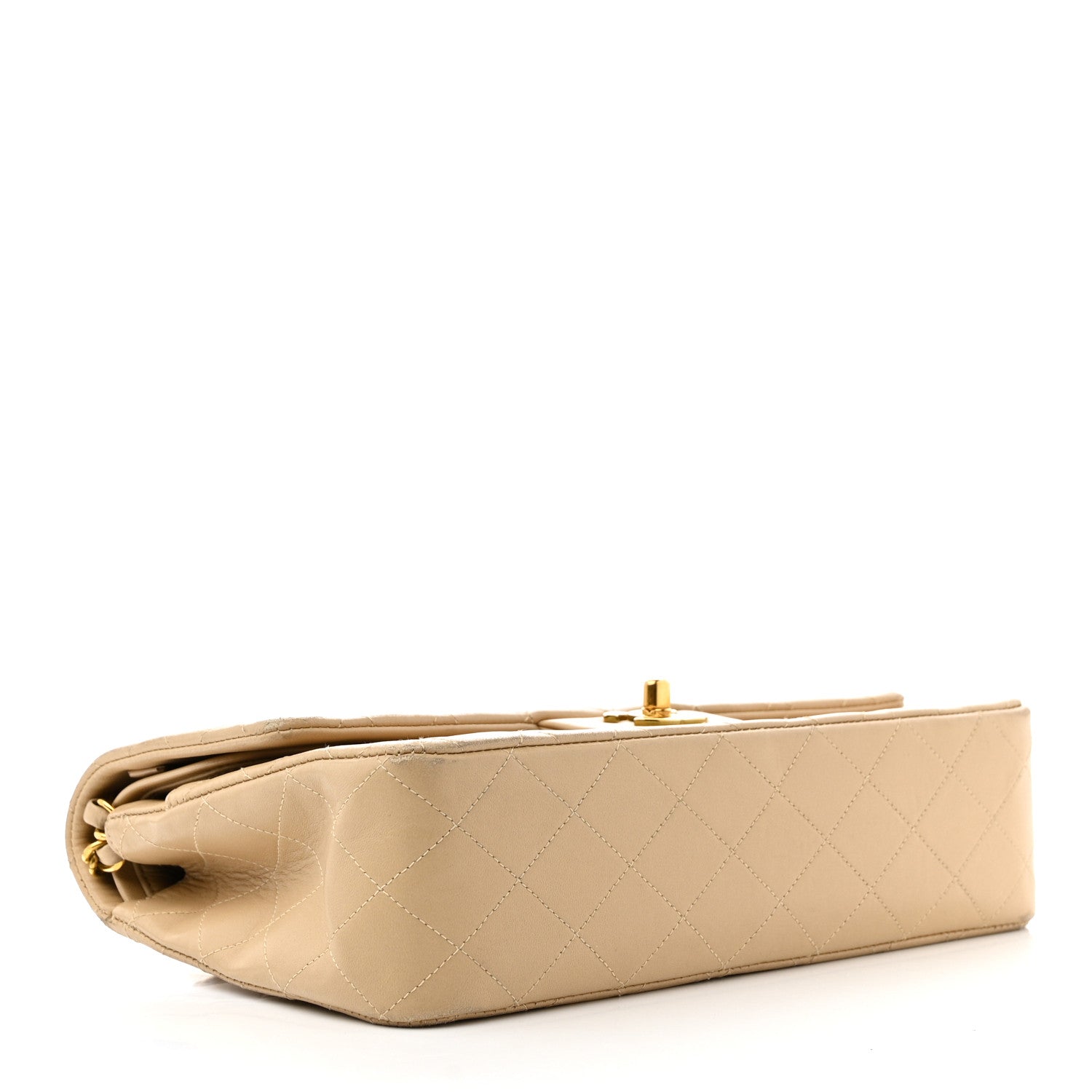 Chanel Lambskin Quilted Medium Double Flap Beige 4 of 15