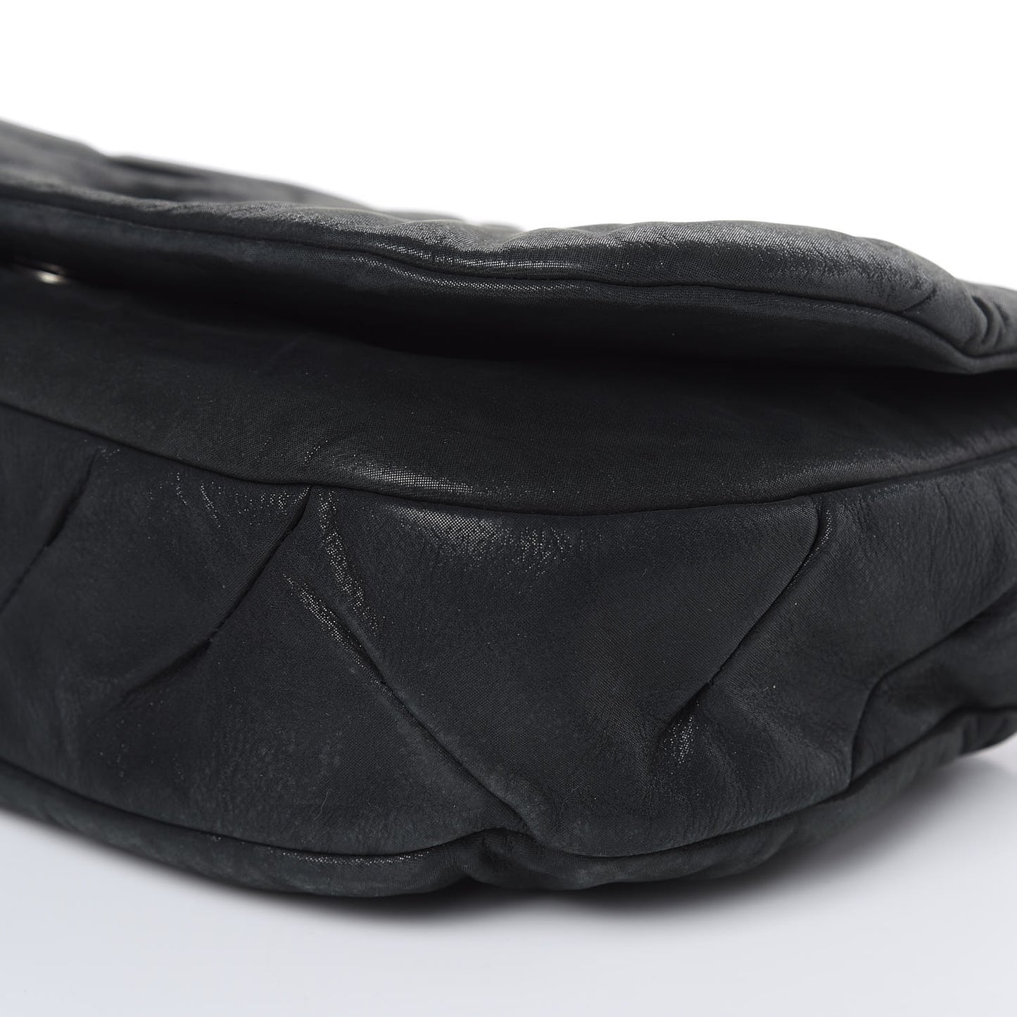 Iridescent Calfskin Glint Flap Black