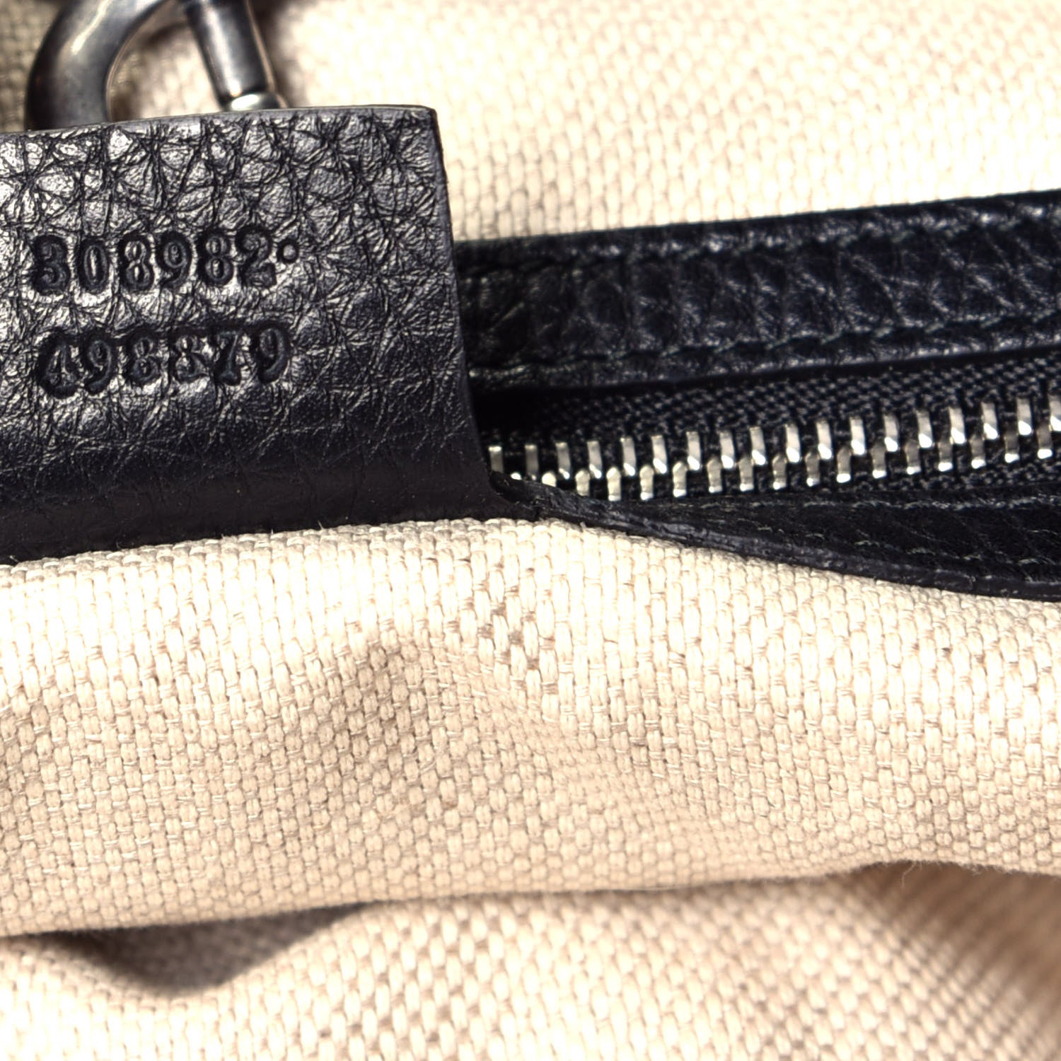 Gucci Pebbled Calfskin Studded Medium Soho Chain Shoulder Bag Black 12 of 17