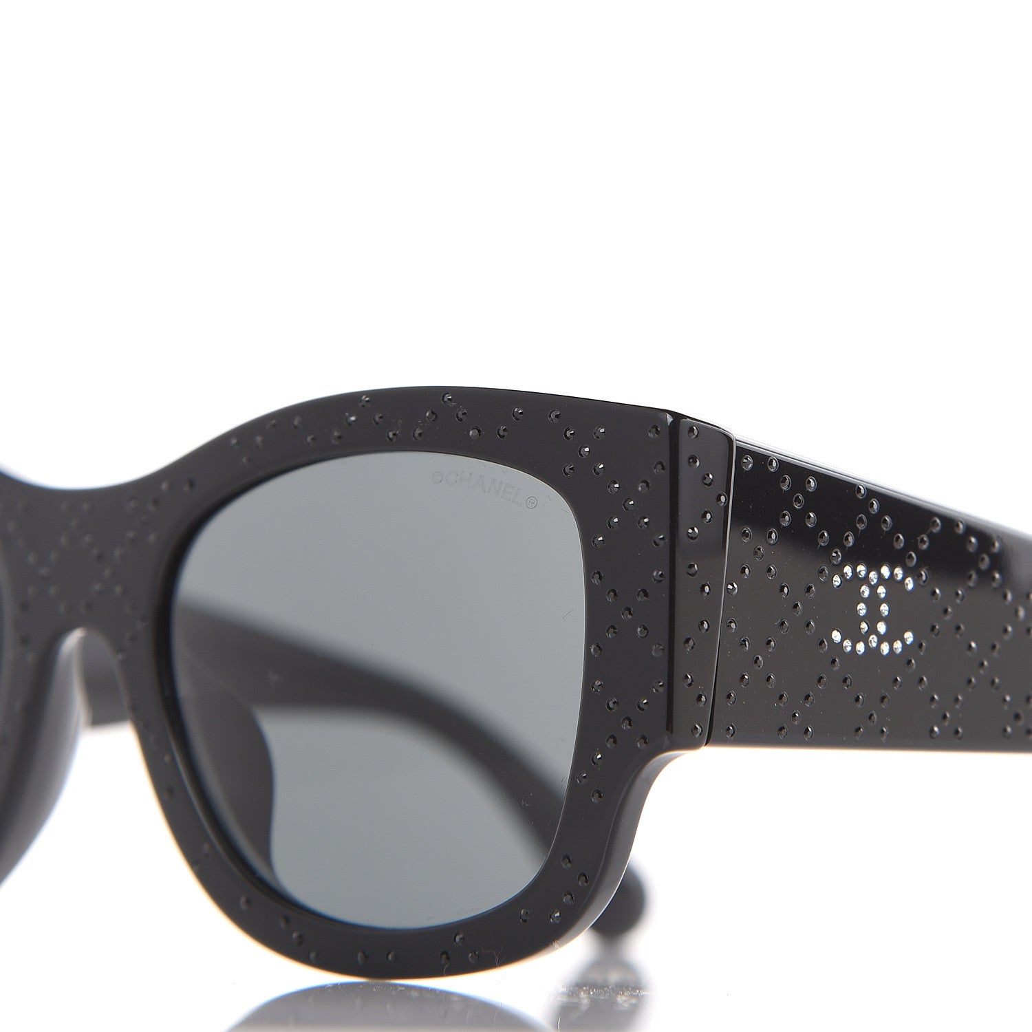 Chanel Acetate Strass Rectangle Sunglasses 5421B Black 7 of 8