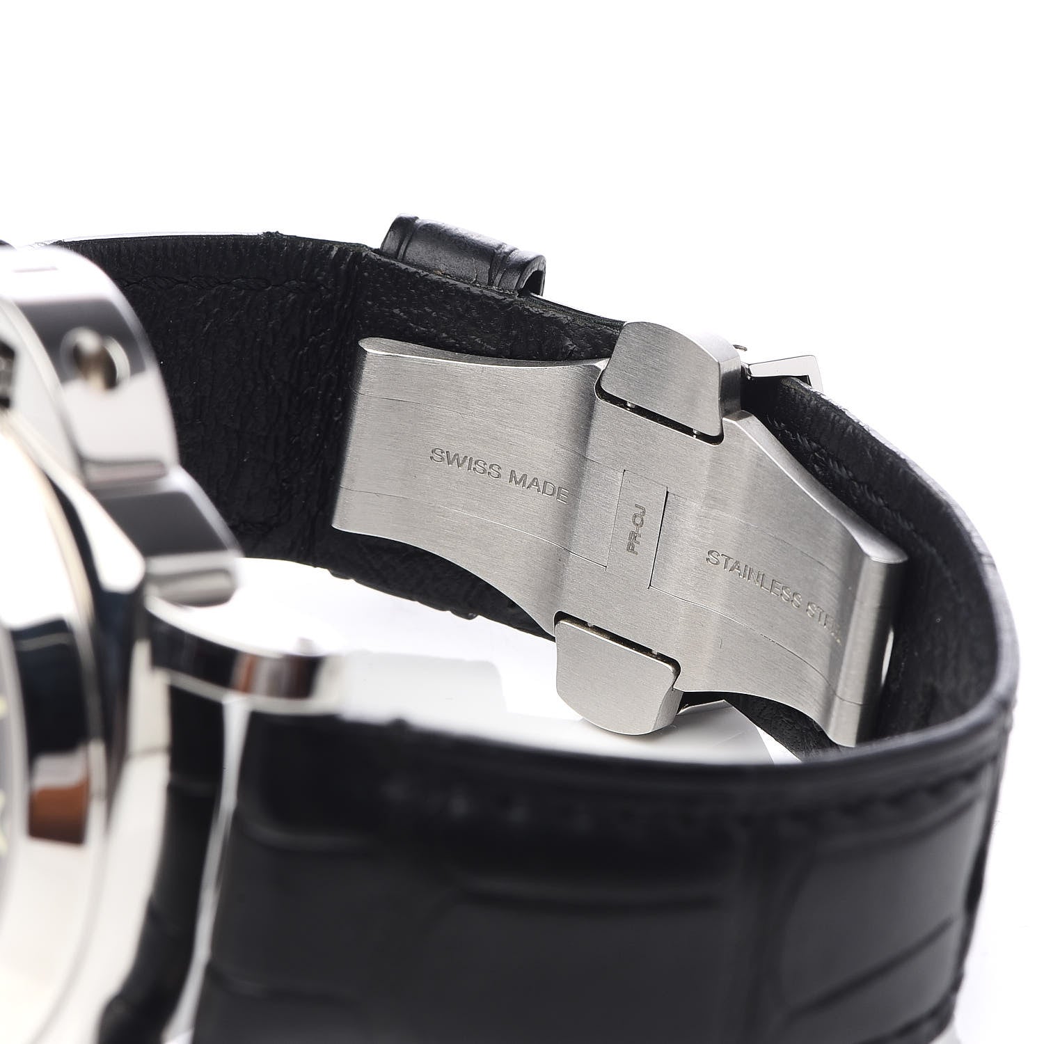 Panerai Stainless Steel Alligator 44mm Luminor 3 Day Power Reserve Automatic Watch Black PAM00090 7 of 7