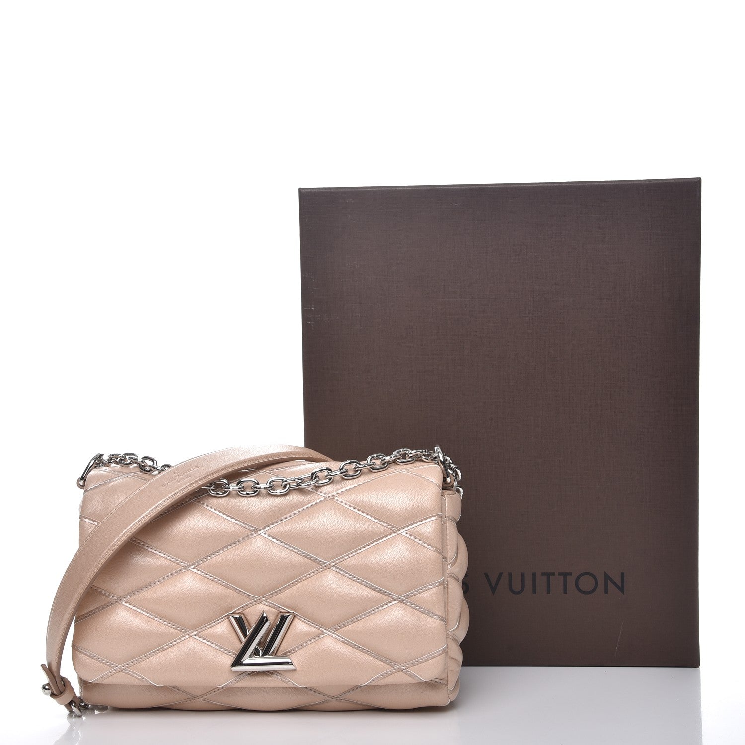 Louis Vuitton Lambskin Malletage GO-14 PM Champagne 9 of 9