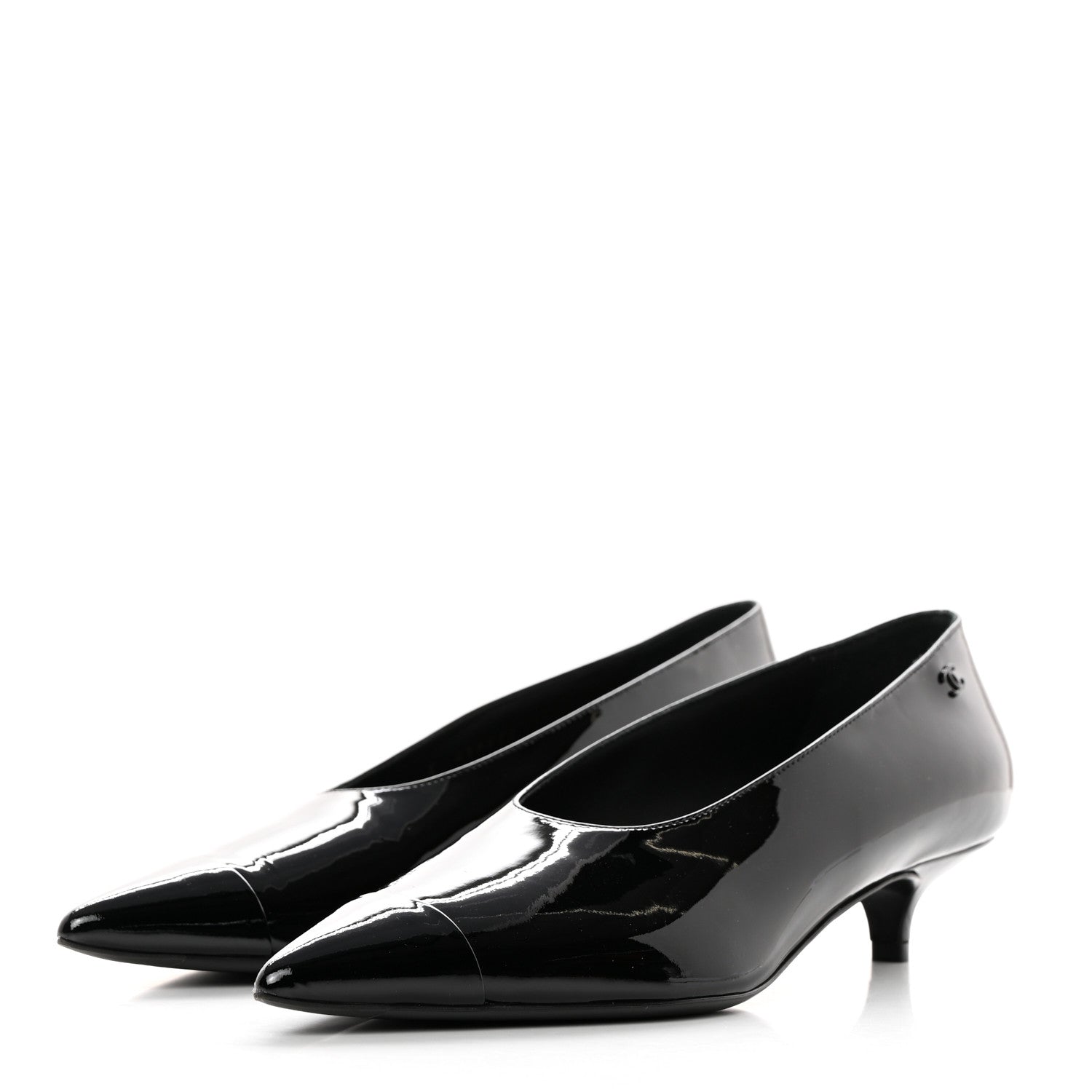 Chanel Patent Pumps 38.5 Black 3 of 12