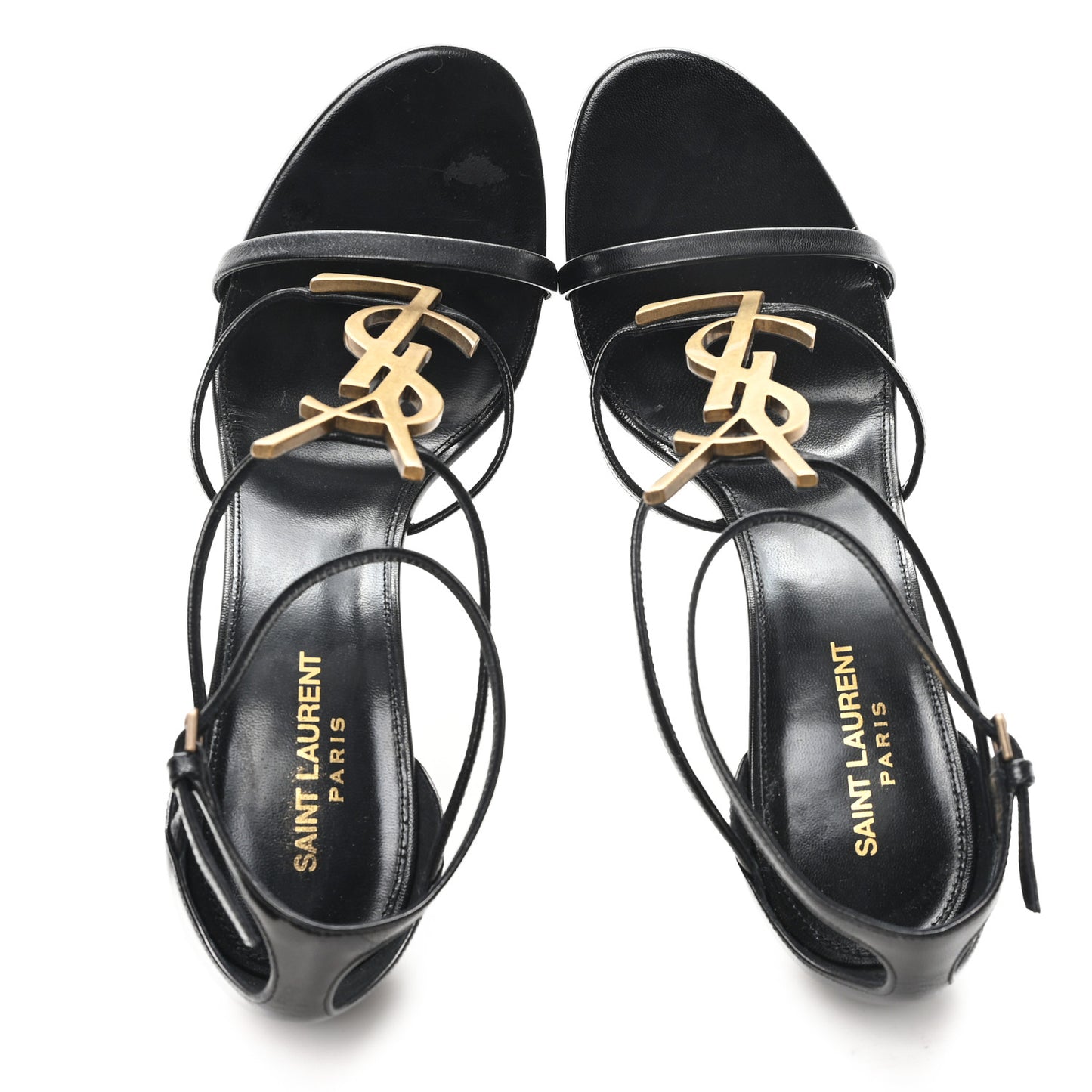 Calfskin Cassandra 100 Ankle Strap Sandals 41 Black