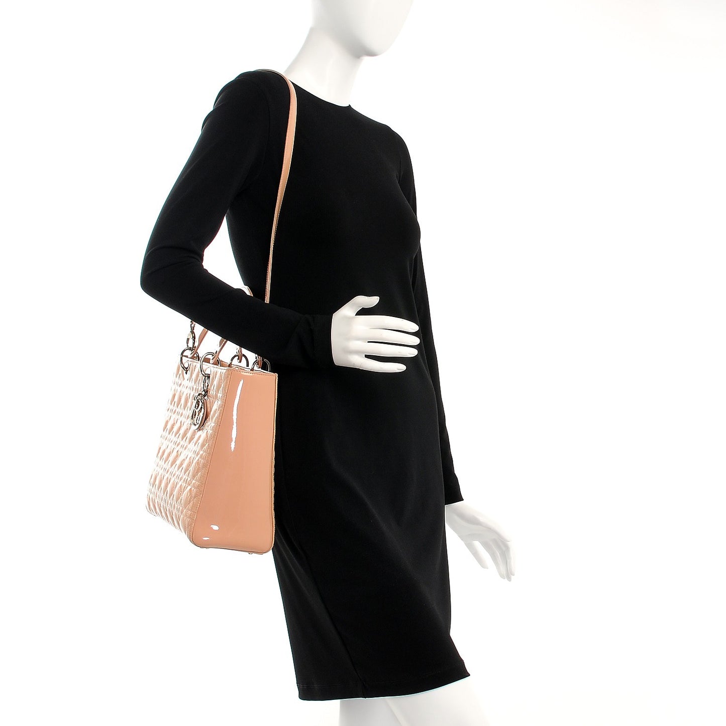 Patent Cannage Large Lady Dior Light Pink