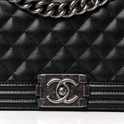Chanel Caviar Quilted Medium Boy Flap Black 8 of 12